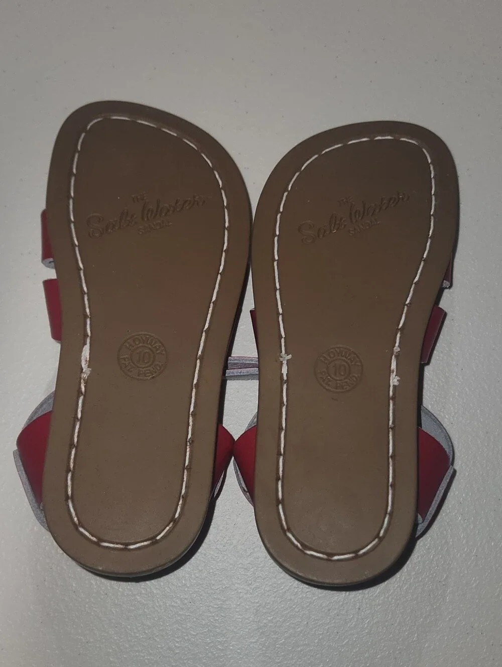 Girls Red Strappy Buckle Leather Sandals  Toddler Shoes Size 10